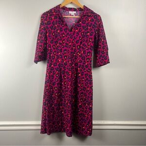 Jude Connally Megan Dress Jude Cloth leopard pink orange size small